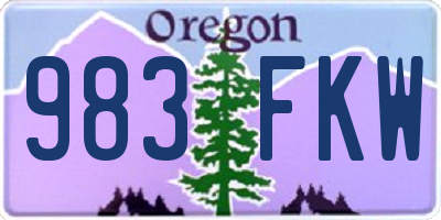 OR license plate 983FKW