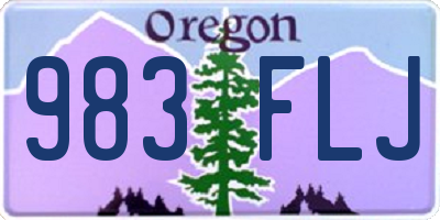 OR license plate 983FLJ