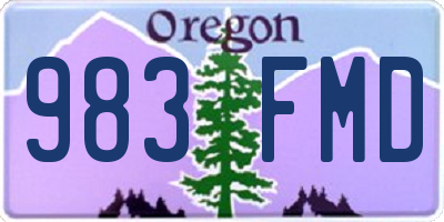 OR license plate 983FMD