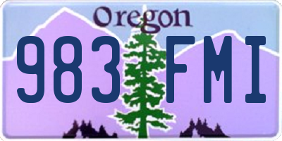 OR license plate 983FMI