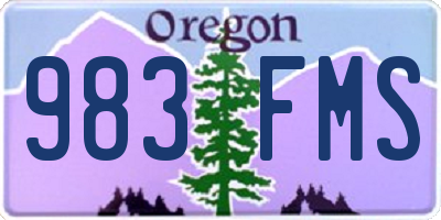OR license plate 983FMS