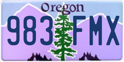 OR license plate 983FMX