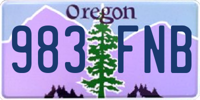 OR license plate 983FNB