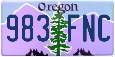 OR license plate 983FNC