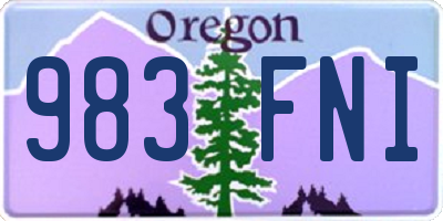 OR license plate 983FNI