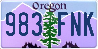 OR license plate 983FNK