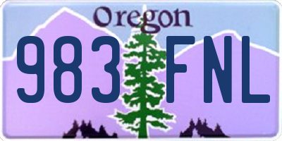 OR license plate 983FNL