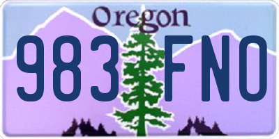 OR license plate 983FNO