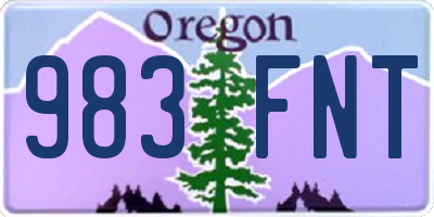 OR license plate 983FNT