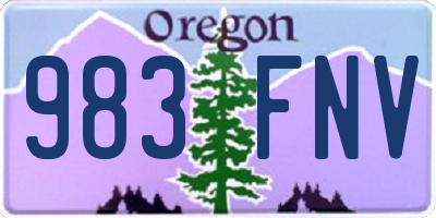 OR license plate 983FNV