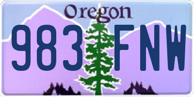 OR license plate 983FNW