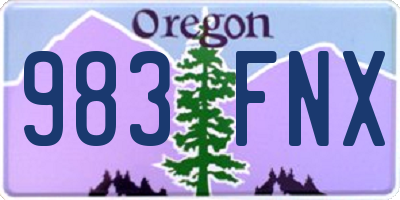 OR license plate 983FNX