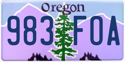 OR license plate 983FOA