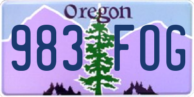 OR license plate 983FOG