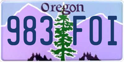 OR license plate 983FOI