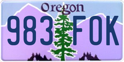 OR license plate 983FOK