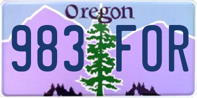 OR license plate 983FOR