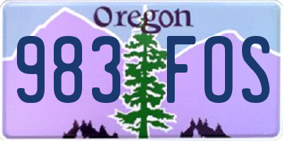 OR license plate 983FOS