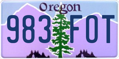 OR license plate 983FOT
