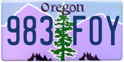 OR license plate 983FOY