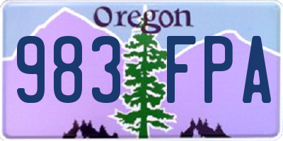 OR license plate 983FPA
