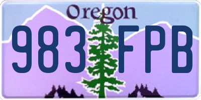 OR license plate 983FPB