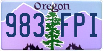 OR license plate 983FPI