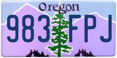 OR license plate 983FPJ
