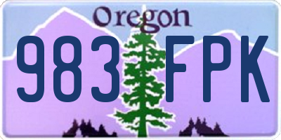 OR license plate 983FPK