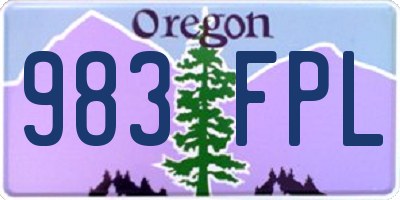 OR license plate 983FPL