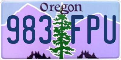 OR license plate 983FPU