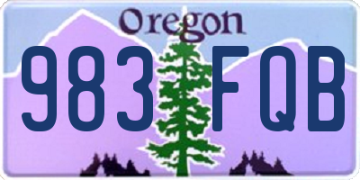 OR license plate 983FQB