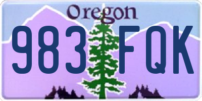 OR license plate 983FQK