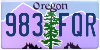 OR license plate 983FQR