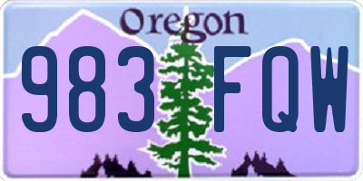 OR license plate 983FQW