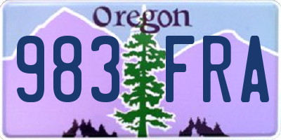 OR license plate 983FRA