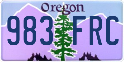 OR license plate 983FRC