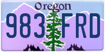OR license plate 983FRD
