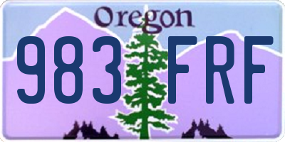 OR license plate 983FRF