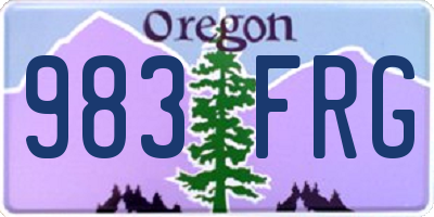 OR license plate 983FRG