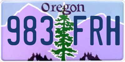 OR license plate 983FRH