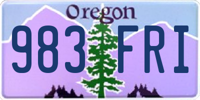 OR license plate 983FRI