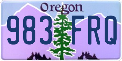 OR license plate 983FRQ