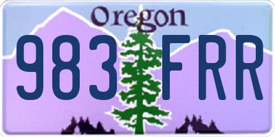 OR license plate 983FRR