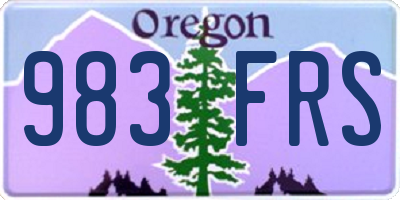 OR license plate 983FRS
