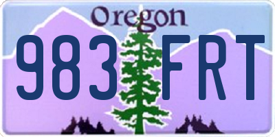 OR license plate 983FRT