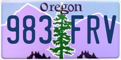 OR license plate 983FRV