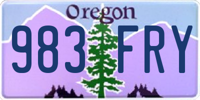 OR license plate 983FRY