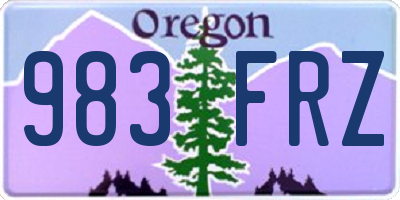 OR license plate 983FRZ