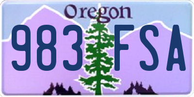 OR license plate 983FSA